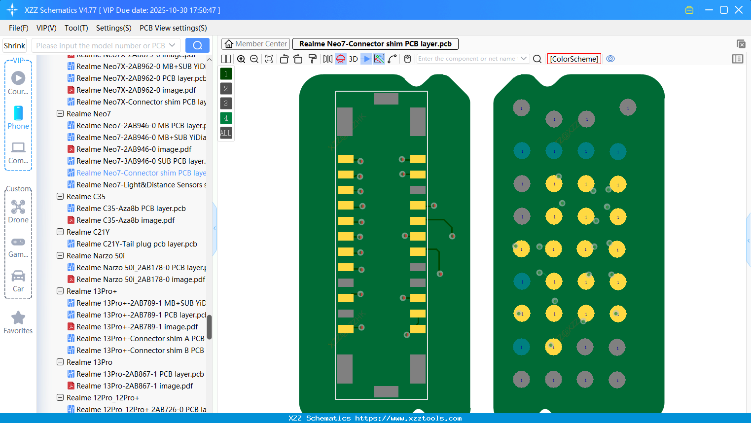 Realme Neo7-Connector Shim PCB Layer